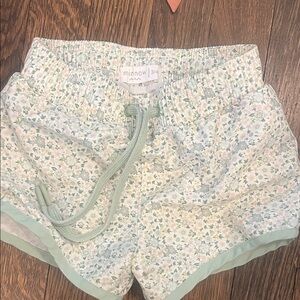 Minnow Girls' Floral Mint Swim Trunks
